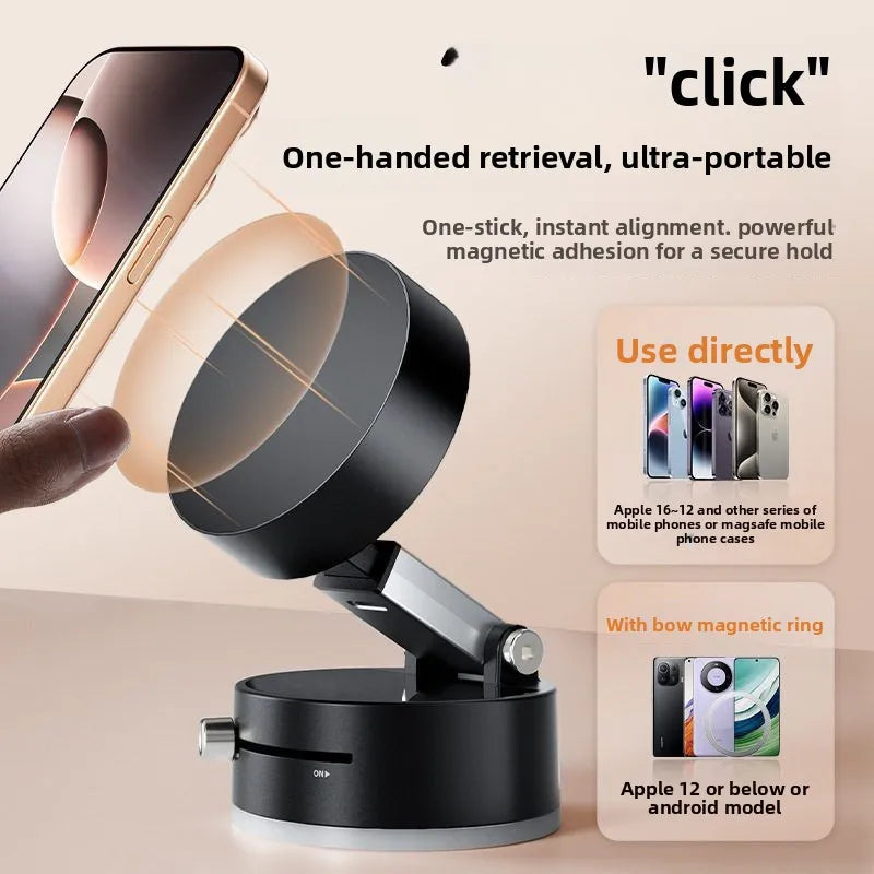 Magnetic Phone Stand Compatible with iPhone 12 13 14 15 16 MagSafe & Android, Adjustable 360° Rotating Desktop Holder, Strong Ma