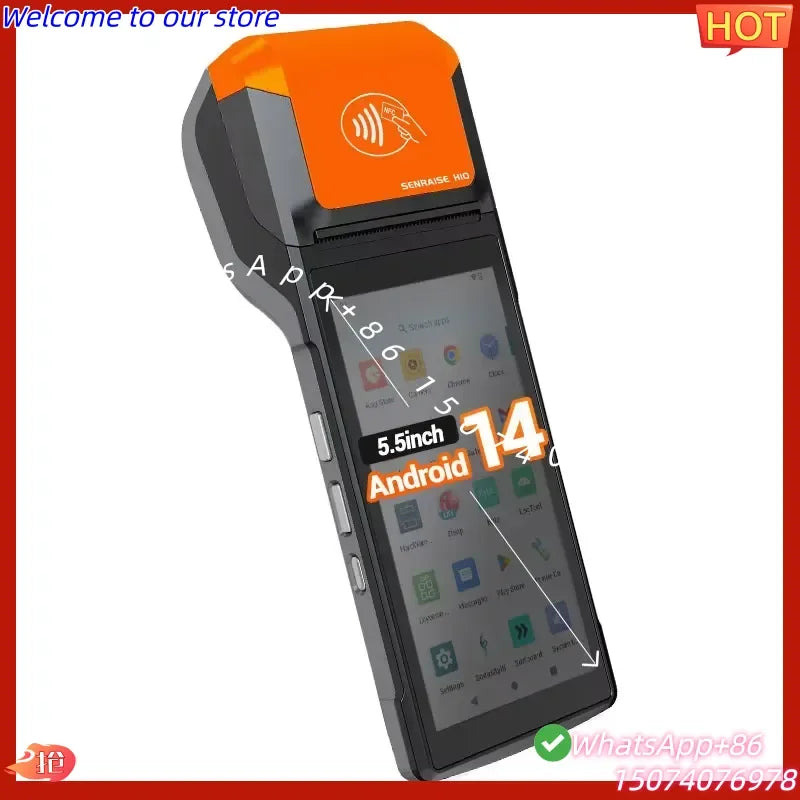 2026 Senraise H10P Mobile Handheld Android 14 POS Terminal Machine with Thermal Printer