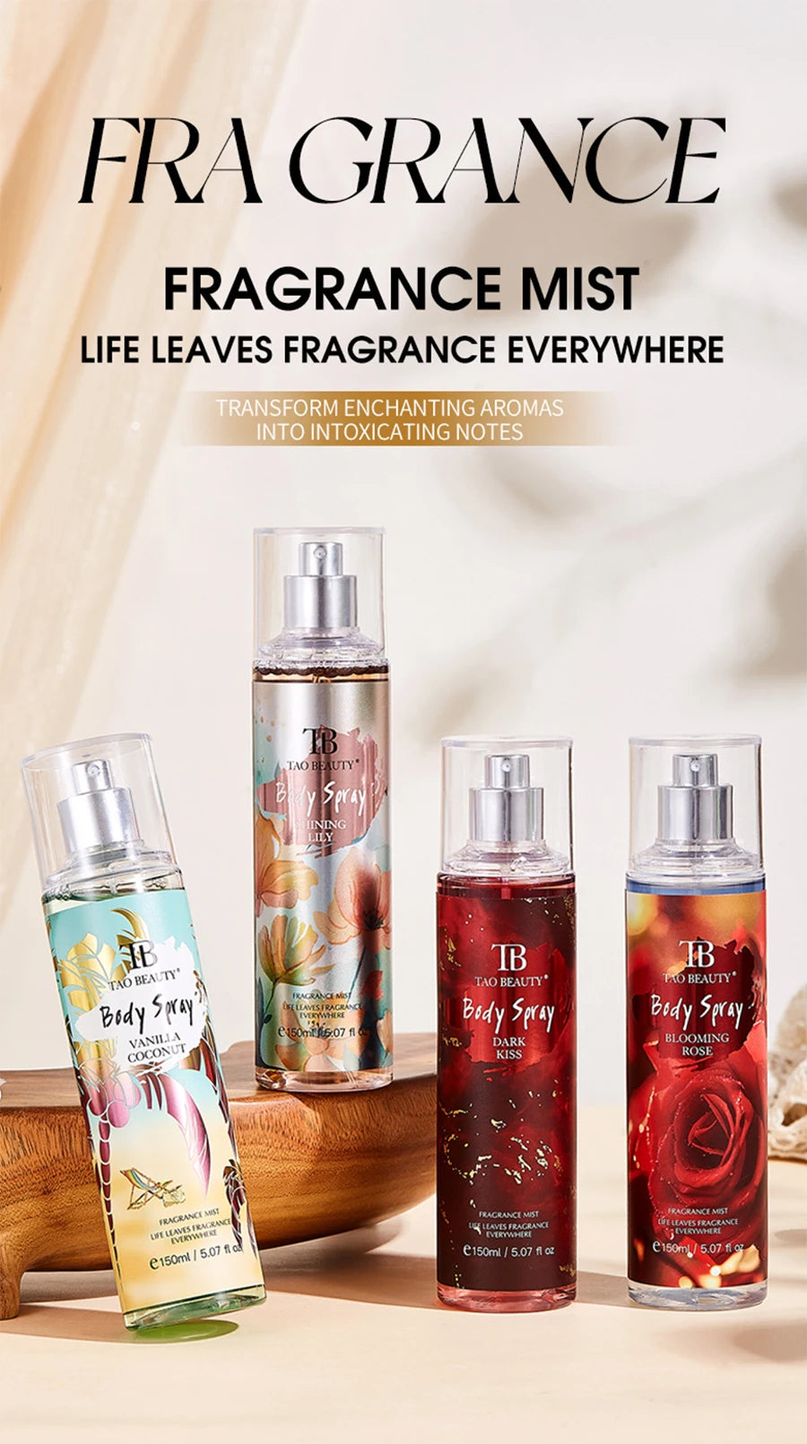 150ml Fragrance Spray, Long-Lasting Perfume, Light Floral Fruity Scent, Rich Rose Blackberry Botanical Fresh Scent Spray