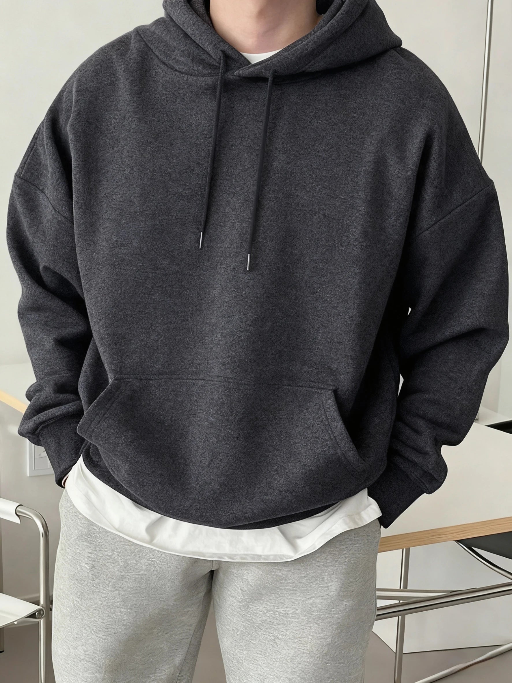 Fashion Solid Sweatshirt Sport Comfy Tracksuit Fleece Autumn Hoodies Man Basics Warm Streetwear Casual Jogging Clothes Unisex