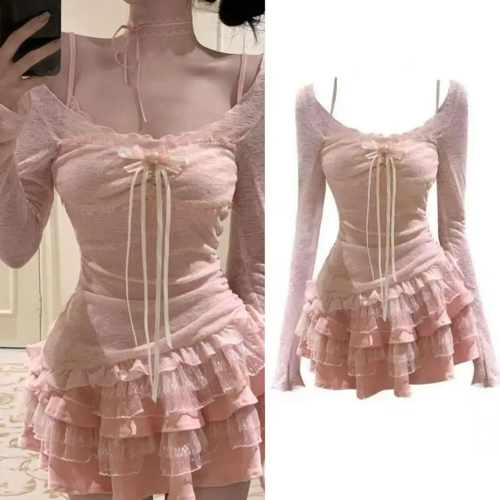 Elegant Two Piece T shirt Set Women Korean Short Sleeve Tees Striped Print Casual New Daily Fashion Outfits Outfits 2026 Sexy