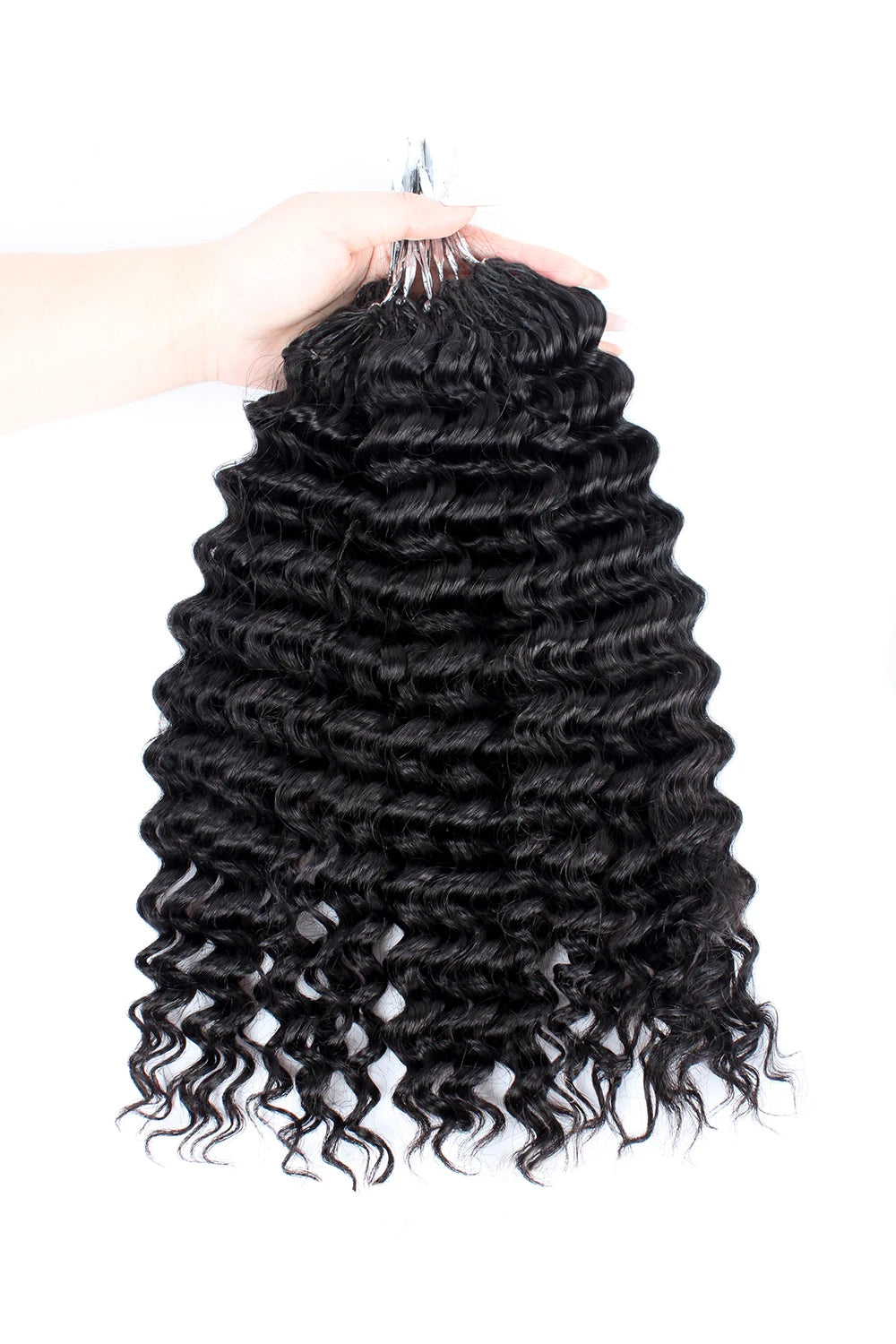 300gPre-divided Bulk Hair for Braiding Deep Wave Crochet Human Hair Knotless Miracle Knots Hair Extensions Boho Braids Invisible