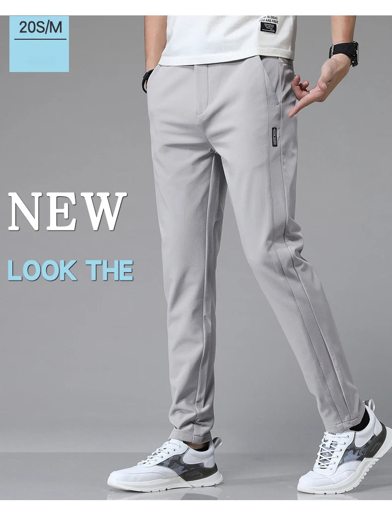 5 Colors Spring Summer Ultra-thin Men's Stretch Slim Straight Casual Pants High Quality Fashion Breathable Golf Sports Trousers