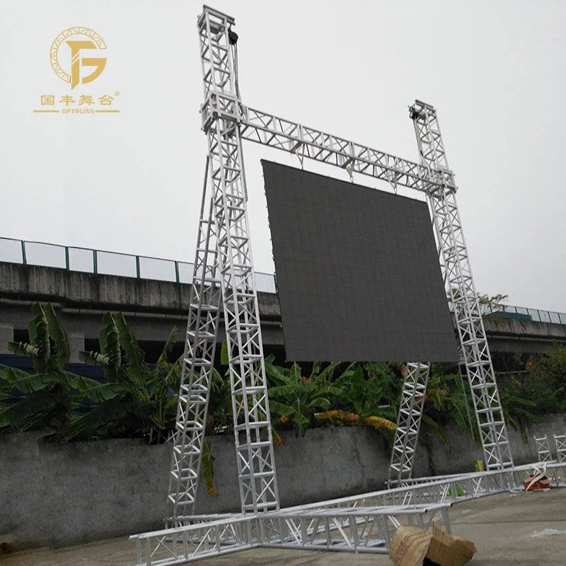 Aluminum Goal Post Truss System Customized LED Screen Speaker Lifting Tower for Shows Performances
