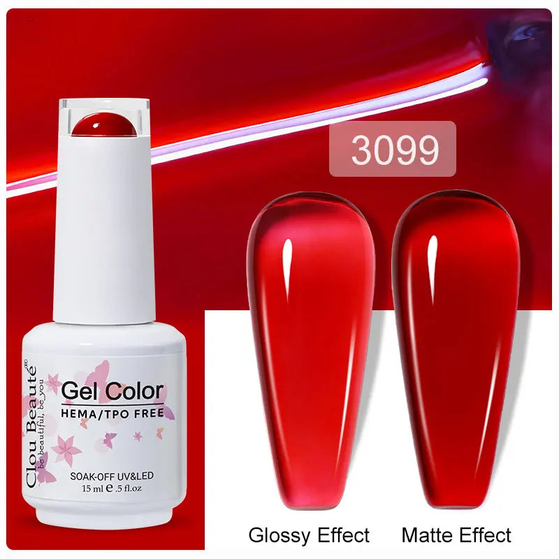 Clou Beaute HEMA TPO FREE Caramel Brown Wine Red Coffee Gel Nail Polish High Pigment Autumn Nail Art Full Coverage UV Varnish