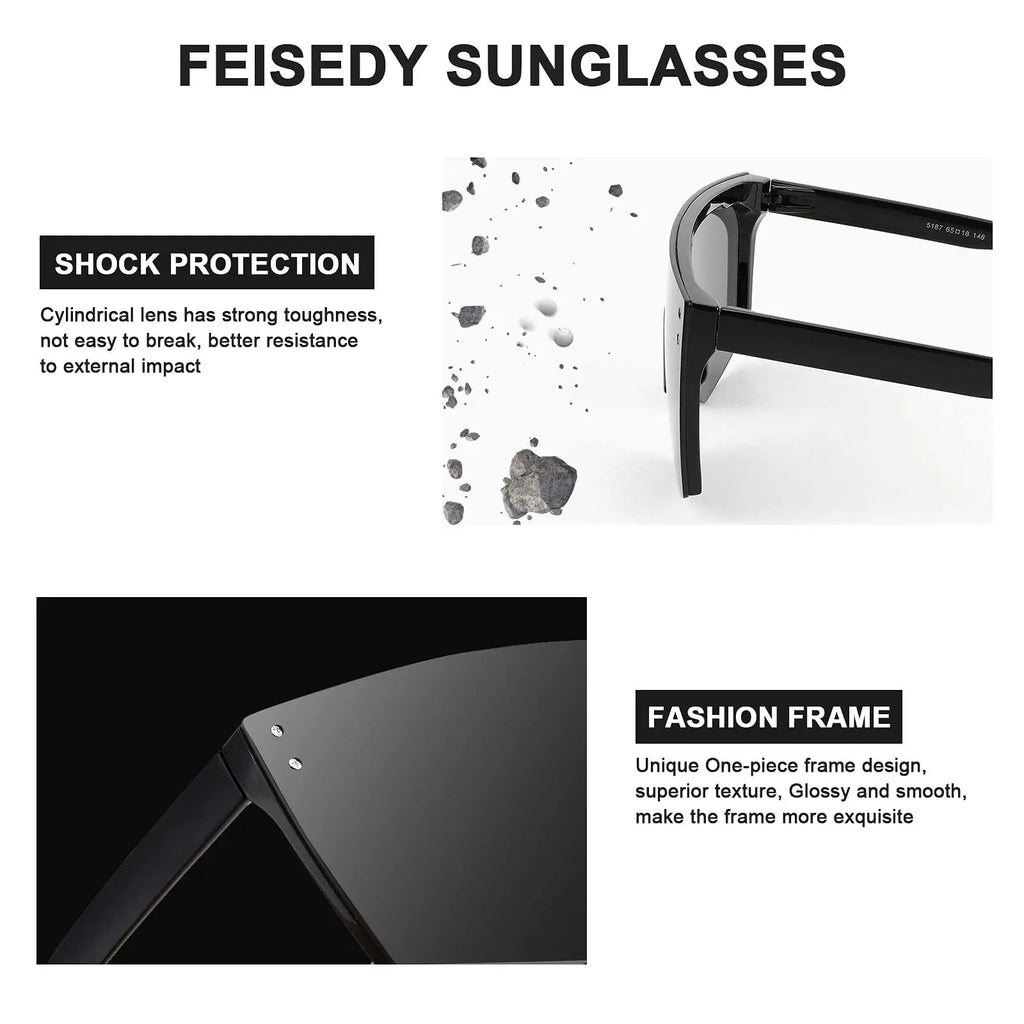 Men's sunglasses Mirrored Oversized Rimless Sun Glasses for Men Women Flat Top Shield Wrap Square UV400