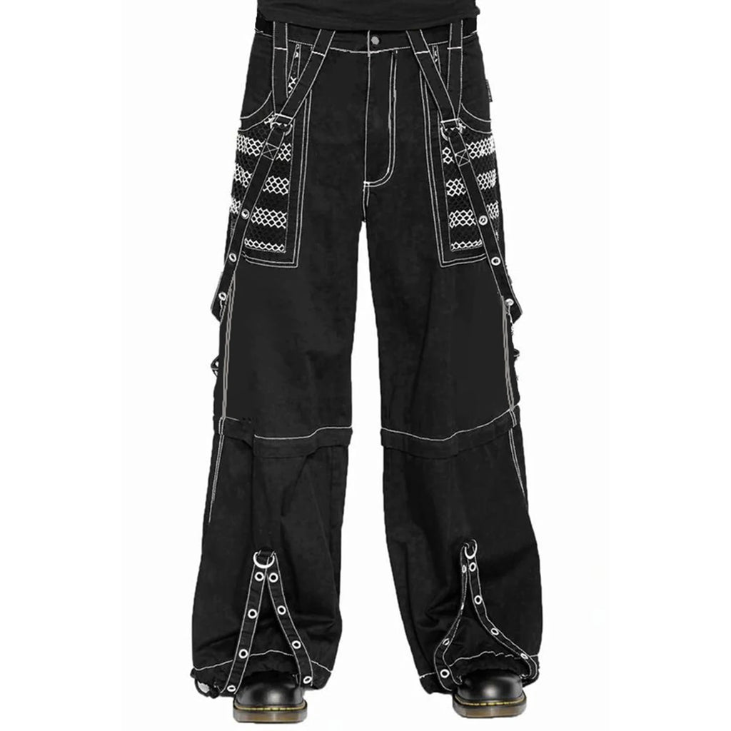 Women Fall Winter Cargo Jeans Striped Zipper Button Closure Loose Casual Trousers Streetwear with Pockets