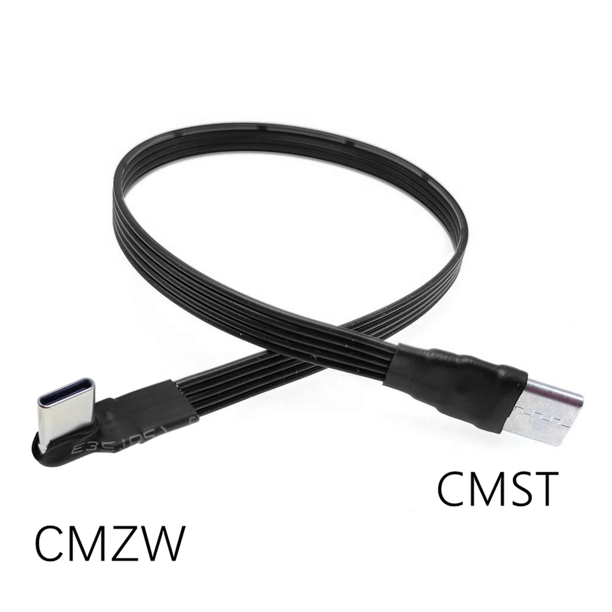 20CM 30CM 10CM 5CM USB 2.0 Type-C Flat Cable Extension FPC Cable USB 2.0 USB-C 90° Up/Down Angled Plug 5CM-1M
