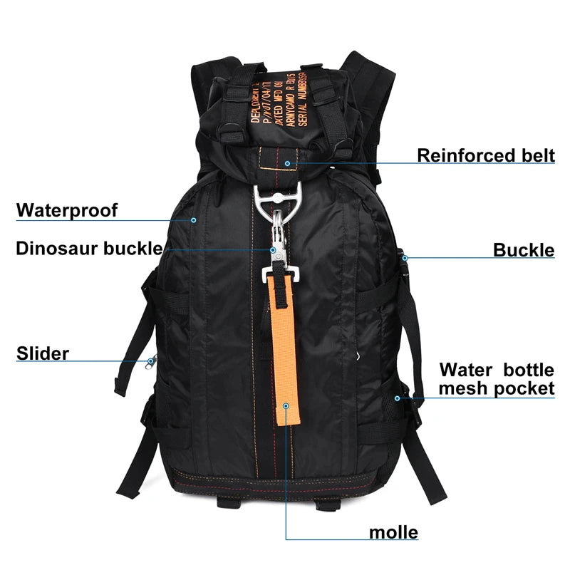 Nylon Waterproof Backpack Climbing Travel Bags Lightweight Hiking Backpacks Outdoor Sport School Bag for Men Women Black