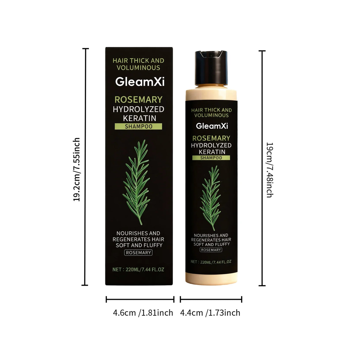 Rosemary Keratin Volumizing Shampoo - Daily Gentle Smoothing, Cleanses Scalp, Nourishes Hair