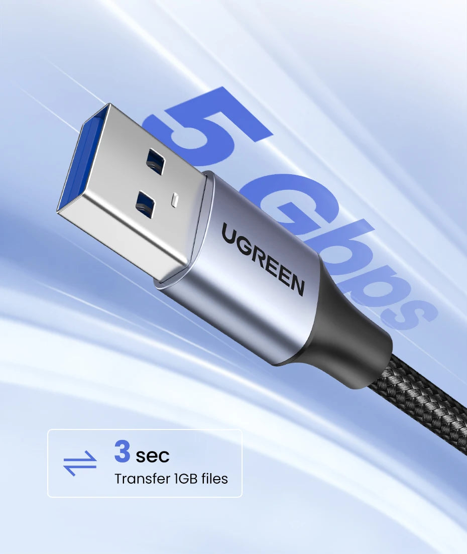 Ugreen USB 3.0 Cable USB Extension Cable Male to Female Data Cable USB3.0 Extender Cord for PC TV USB Extension Cable