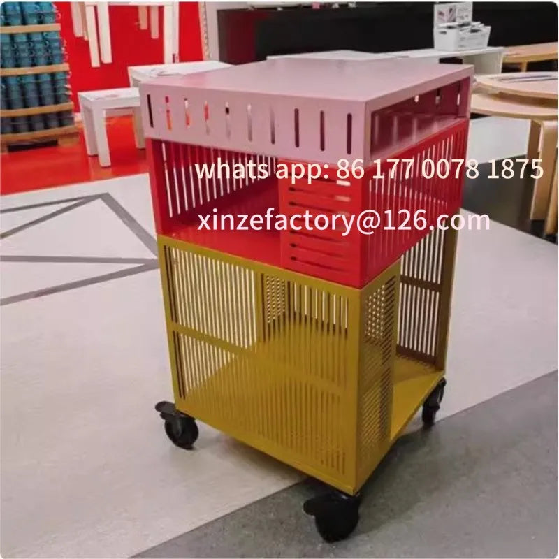 Customizable Metal Storage Cabinet with Wheels, Suitable for Bedroom, Living Room, Office, Modern Design Storage
