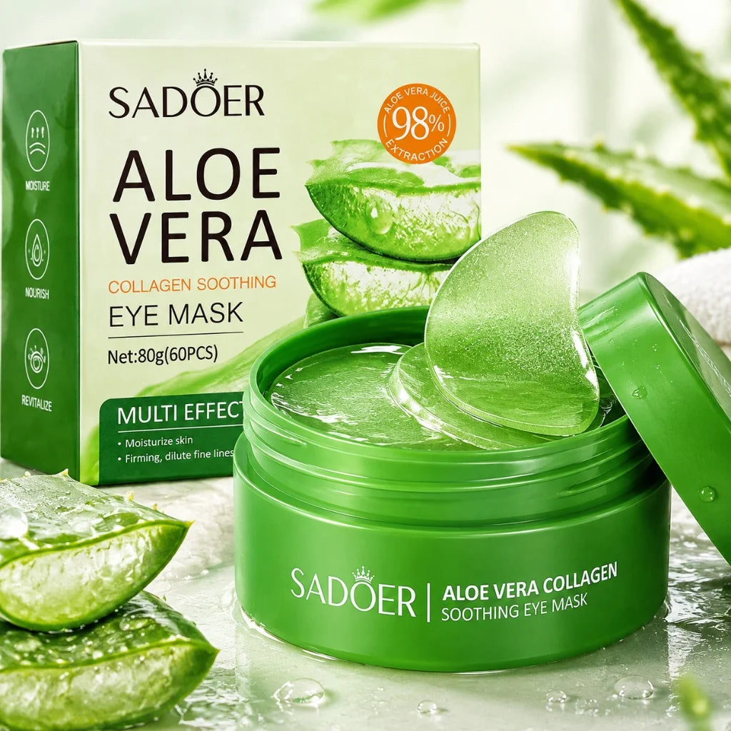 60pcs Aloe Collagen Eye Care Patches Fade Eye Bags Dark Circles Smooth Fine Lines Hydrate Nourish Refresh Delicate Eye Skin Tone