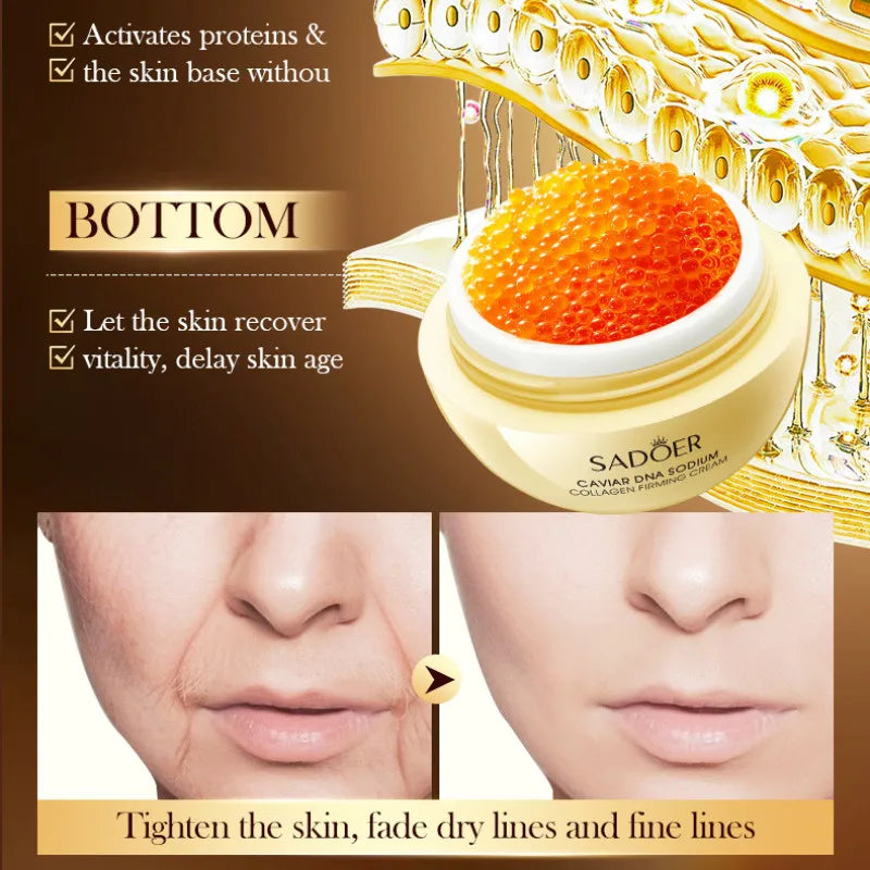 SADOER Caviar DNA Sodium Collagen Frming Cream for Moisturizing Nourish Anti-age Skin Care 30g