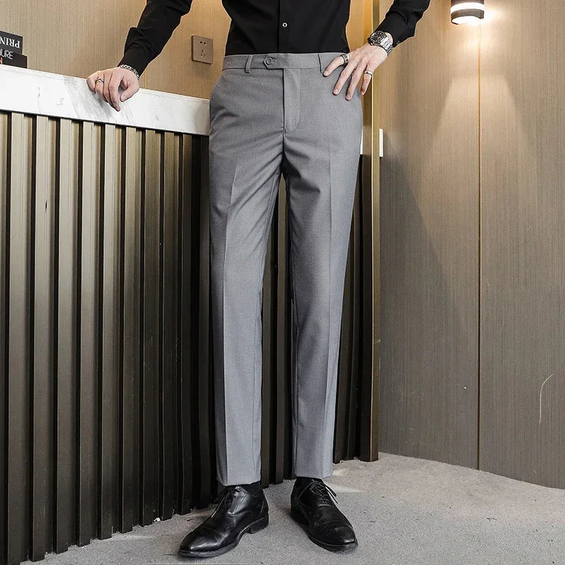 Royal Blue Men Suit Pants, Business Office Trousers, White Black Red Pantalones Hombre Wedding Party Dress Pant, Asian Size