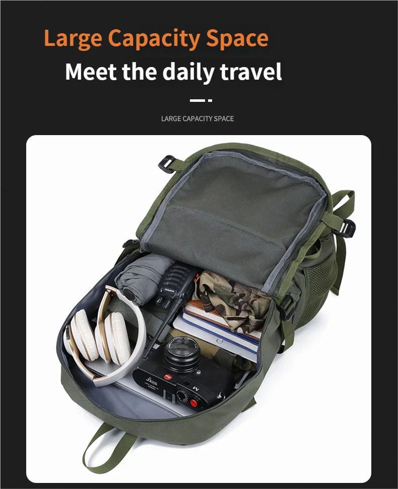 40L Travel Tactical Backpack Men Women Outdoor Travel Cycling Large Capacity Waterproof Lightweight Weight-Lifting Hiking Bag