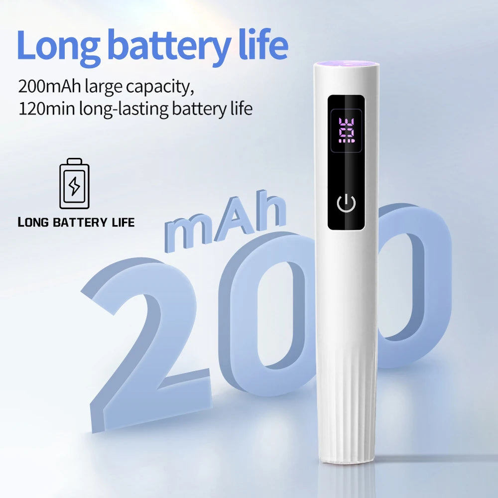 Mini UV Light Cure Nails Lamp with Stand Handheld UV Light with Display for Gel Nail Rechargeable USB Nail Dryer for Fast Curing