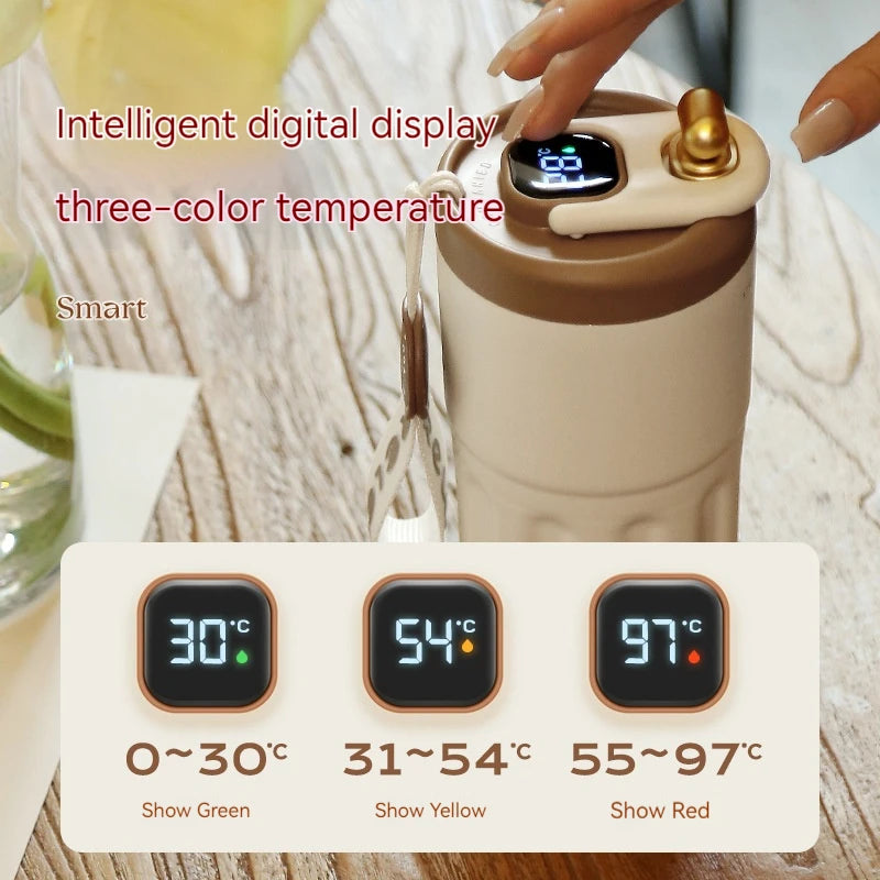 450ML LED Temperature Display Coffee Cup Keep Cold and Heat Thermal Mug Travel Vacuum Flask Stainless Steel Thermo Water Bottle