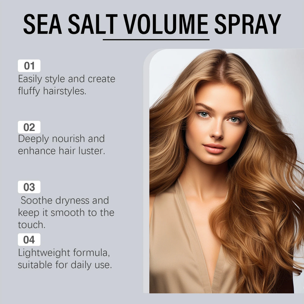 Sea Salt Hair Spray For Volume & Texture, Lightweight Styling Spray, Natural Hold, Frizz Control, Non-Greasy For Women & Men