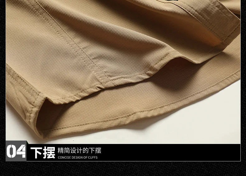 Spring Autumn Men Long Sleeved Shirt Men Tactical Work Shirts Tops Outdoor Multi-pocket Quick Drying Hiking Fishing Cargo Shirts