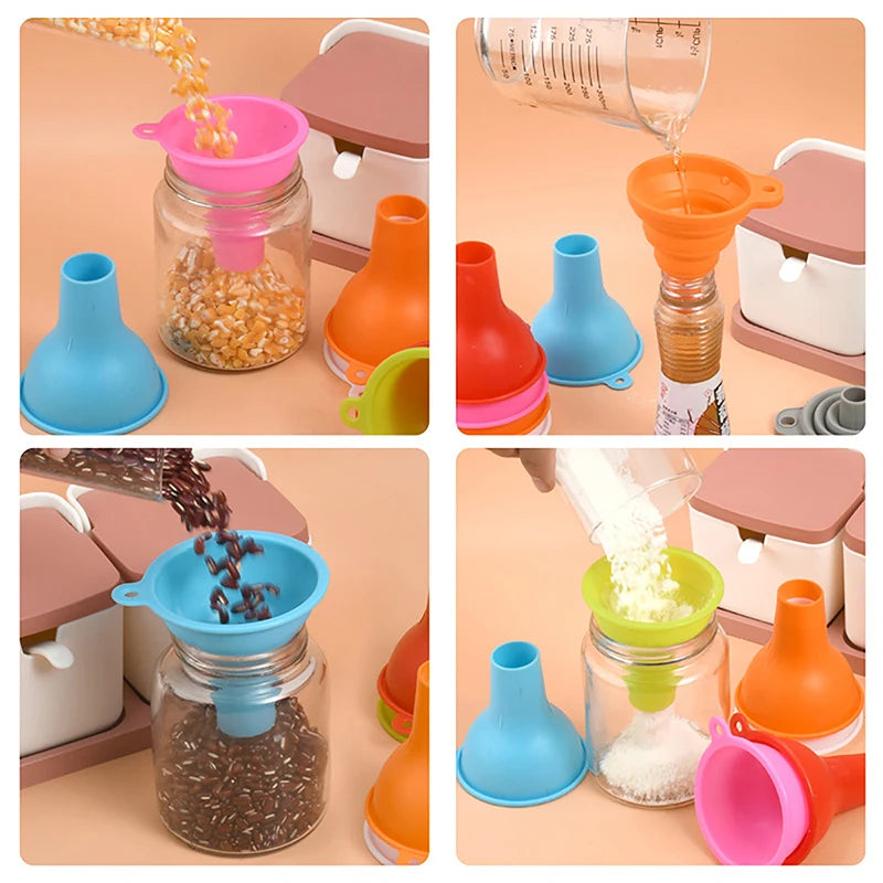 Silicone Wide-mouth Funnel Milk Powder Bean Funnel Large-caliber Multi-function Wine Leak Oil Leak Kitchen Gadgets Accessories