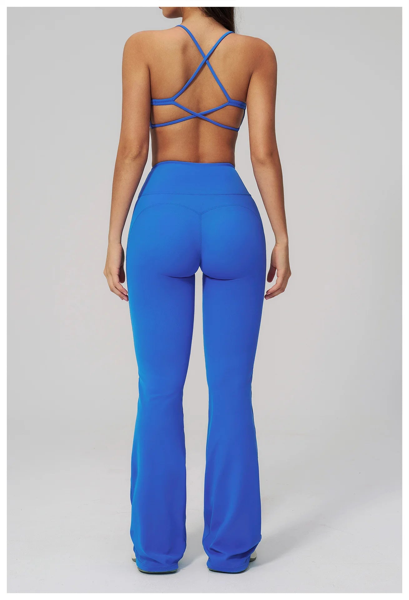 Women's Tracksuits 2PCS Flared Pants Yoga Set Gym Fitness Outfits Female Shockproof Sports Bra Yoga Workout Clothes Sports Sets