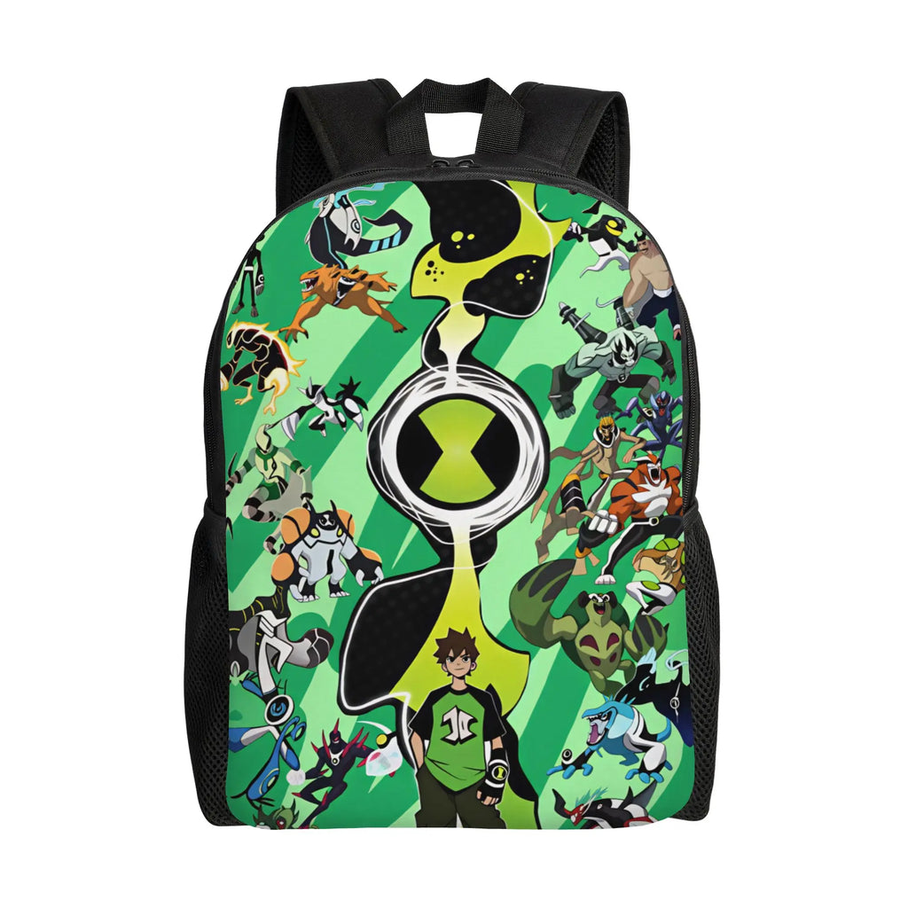 Ben 10 Cartoon Animation Backpack Male  Pattern Backpacks Polyester Kawaii School Bags Daily Designer Rucksack