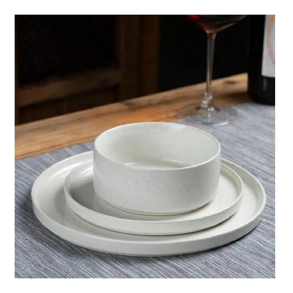 12 Pieces Dinnerware Sets, Stoneware Dishes, Dishes Set For 4,White