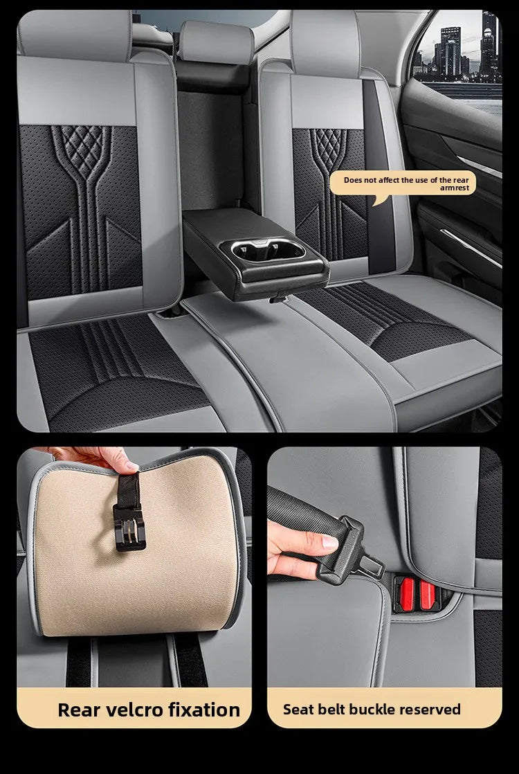 Universal Sporty Seat Luxury Car Seat Full Cover Perforated Breathable Leather Sedan SUV. Cushion Car Seat Full Cover Protection