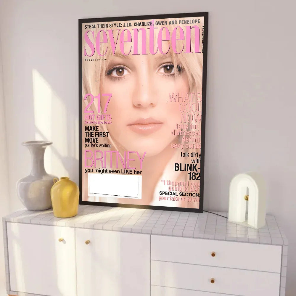 Retro Singer B-Britney S-Spears Wall Art Poster and Prints Canvas Painting Pictures Coffee House Bar Bedroom Office Home Decor