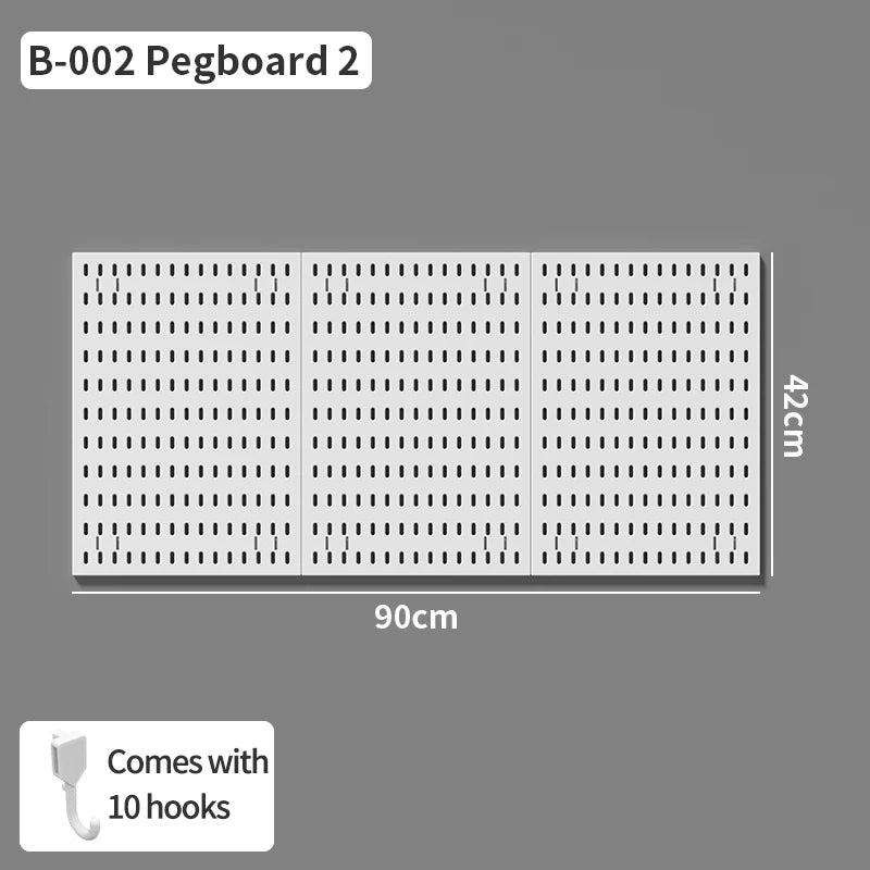 Study Room Pegboard with Shelves Tool Free Wall Grid Scratch Proof Easy to Install for Computer Desk Accessories