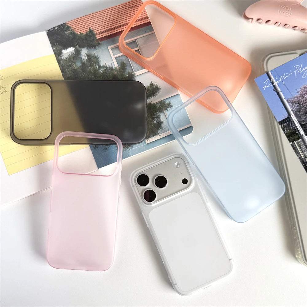 Ultra Thin Matte Translucent Frosted Hard PC Case For iPhone 18 17 Pro Max Air 16 15 14 Plus 13 12 Solid Color Slim Simple Cover