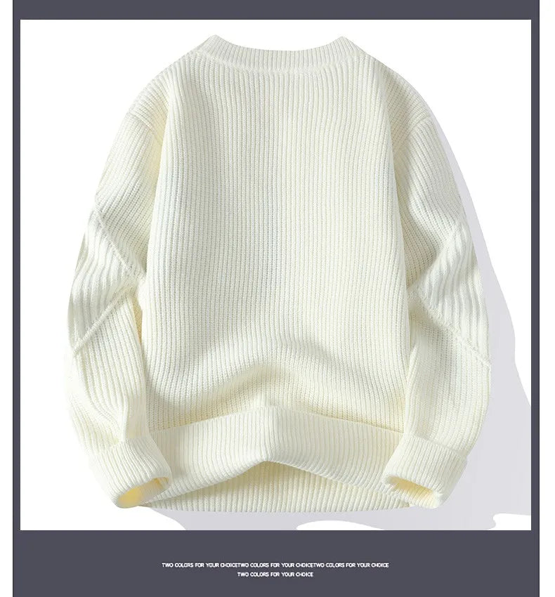 Upgraded Versio Knitted Sweater Fashion Patchwork Knitting Mock Neck Pullovers Autumn Winter Daily Casual Warm Pullover Sweaters
