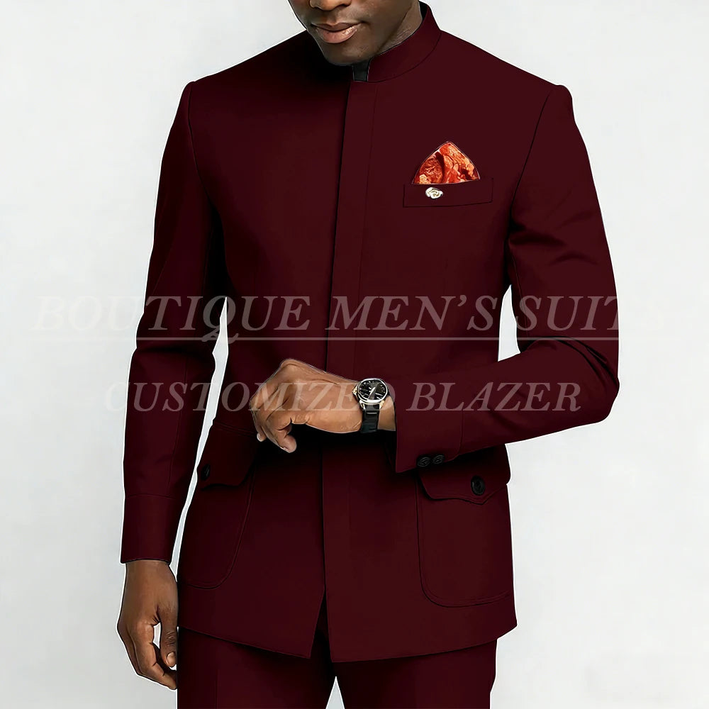 Bespoke Men's Suits Fashion Daily Male Clothing High Quality 2 Piece Jacket Pants Full Sets Luxury Daily Smart Casual Outfits