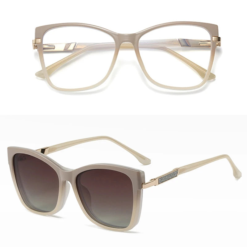 VICKY Fashion New Design TR90 Polarized Magnetic Clip-on Sunglasses Men and Women Polarized Sunglasses Optical Myopia Glasses
