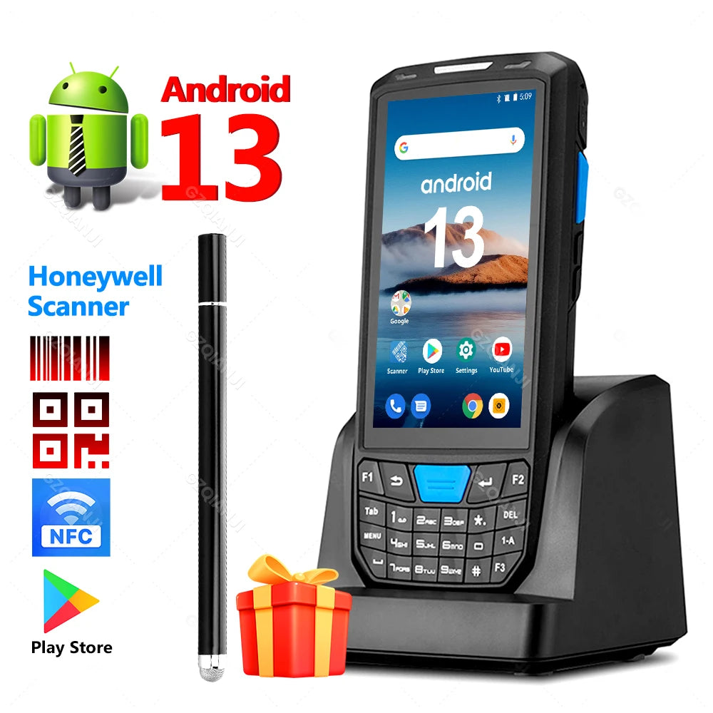 PDA Android Handheld Terminal Honeywell Barcode Scanner 1D 2D QR Portable Data Collector Terminal Device with WIFI 4G NFC