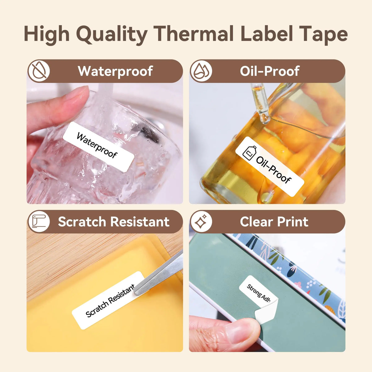 Niimbot Transparents Clear Pure White Thermal Label Sticker Paper Roll Self-Adhesive Barcode Price Name Printing for D11 D110