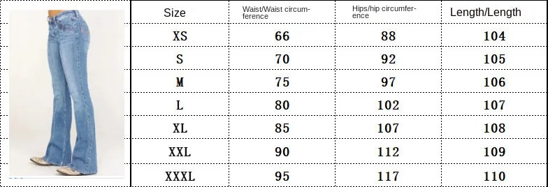European American Women Low Waist Ripped Flared Jeans Slim Fit Fashion Casual Stretch Denim Long Pants