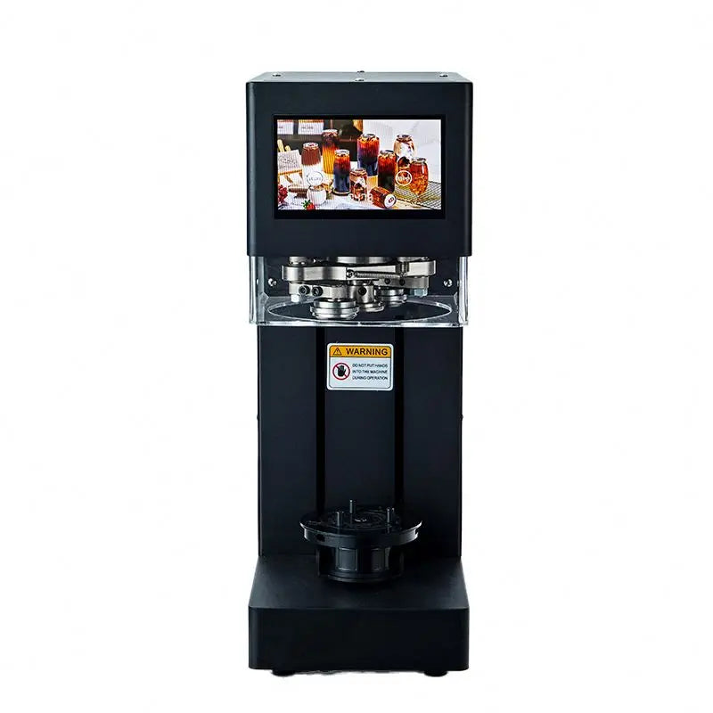 New Arrival Full Automatic Lifting PET Can Sealing Machine Bubble Tea Coffee Juice Cup Aluminum Can Seamer With Touch Panel