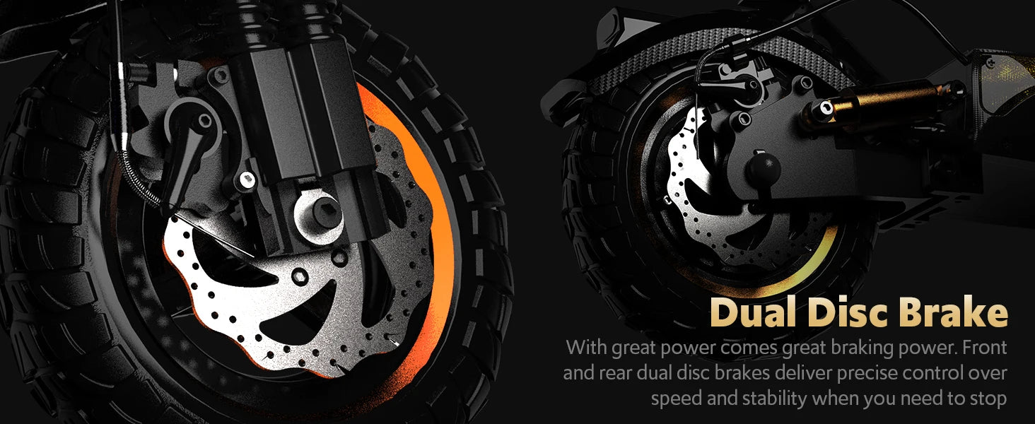 Off Road Electric Scooter, 1200W Motor, 25 Miles Range,11" All TerrainTire E Scooter for Adult, E-Scooter with Double Suspension &Side Light