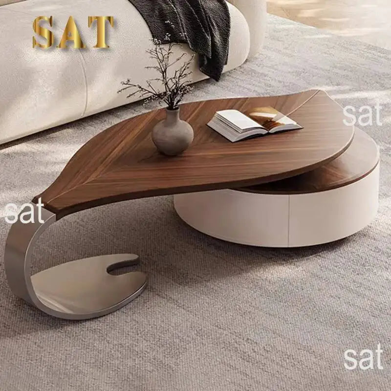 @Living Room Furniture Set Wooden Modern Nesting China Small Oval Shape Side Tea Table Design Leaf Shaped Coffee Table