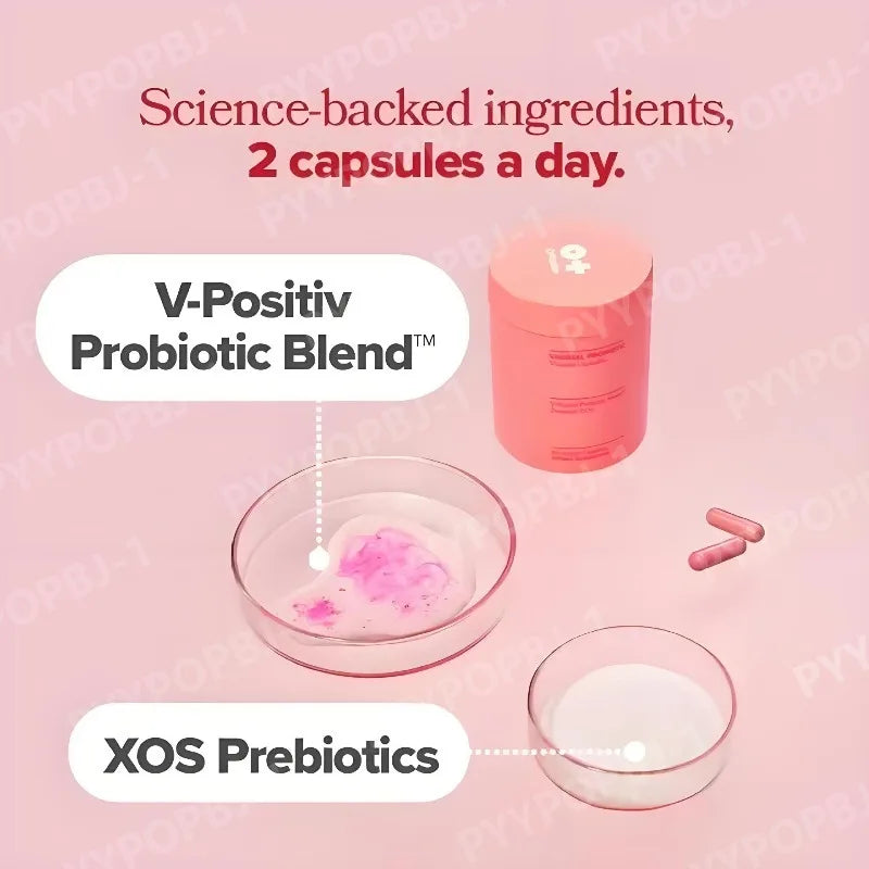 Women Probiotic Capsules Lactobacillus Prebiotic Formula Daily Gut Flora Balance Support Nutritional Supplement 60 Count