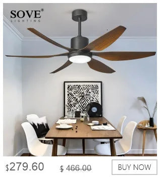 SOVE Modern Led Ceiling Fan Kitchen Living Room Dining Room Household High Air Volume Remote Control Pendant Light
