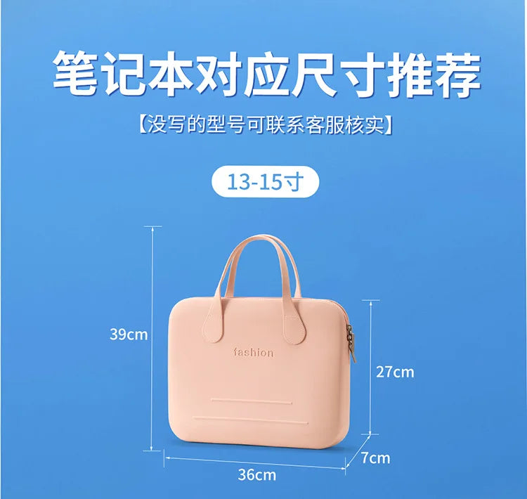 Morandi Colorful Computer Hand Bag Light Trendy 14 Inch Laptop Bag for Girls Student Portable EVA Waterproof Handbag