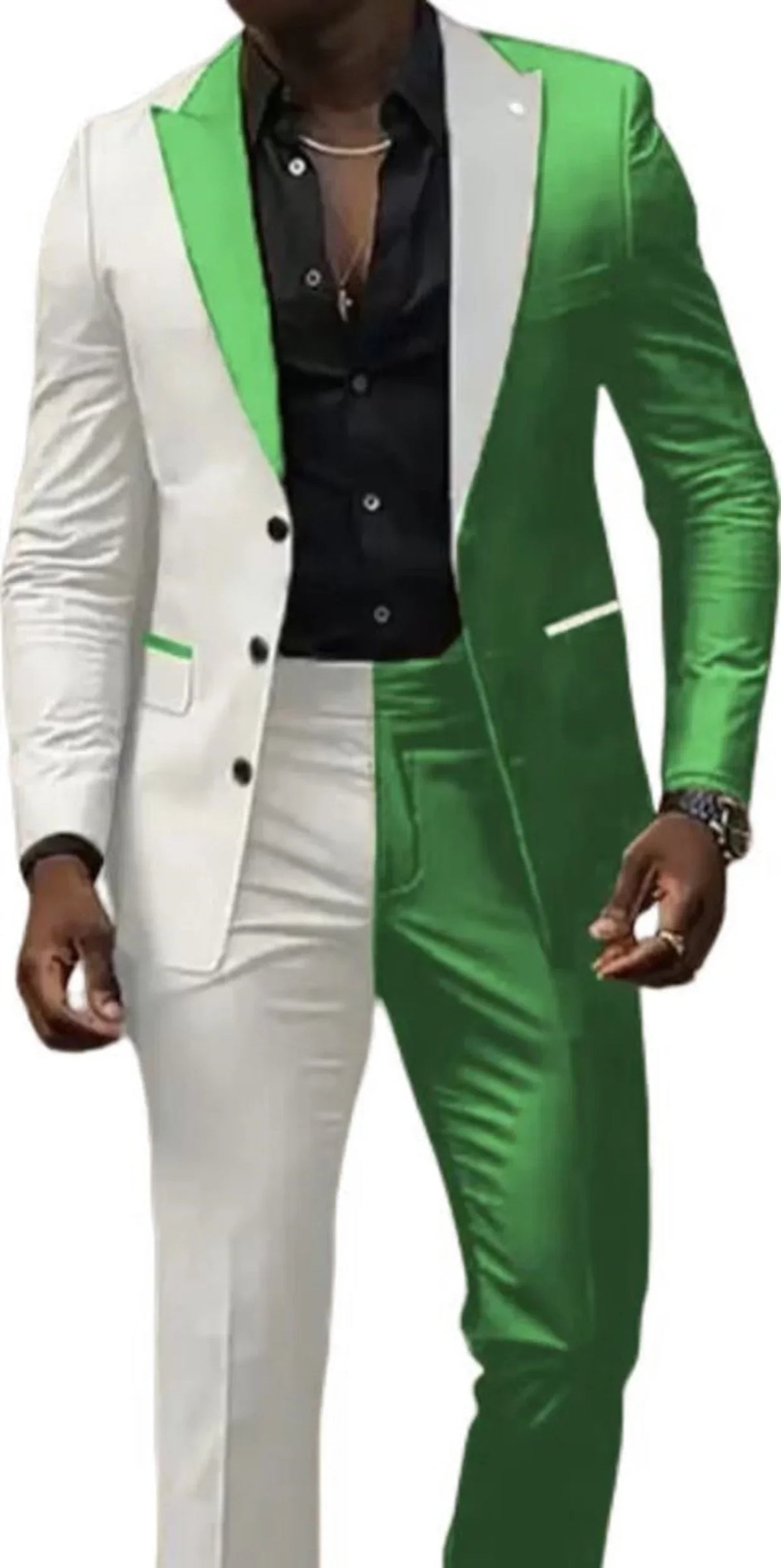 Two Color  Men's Suits 2 Pieces Blazer and Pants Set Single Breasted  Groomsmen Party