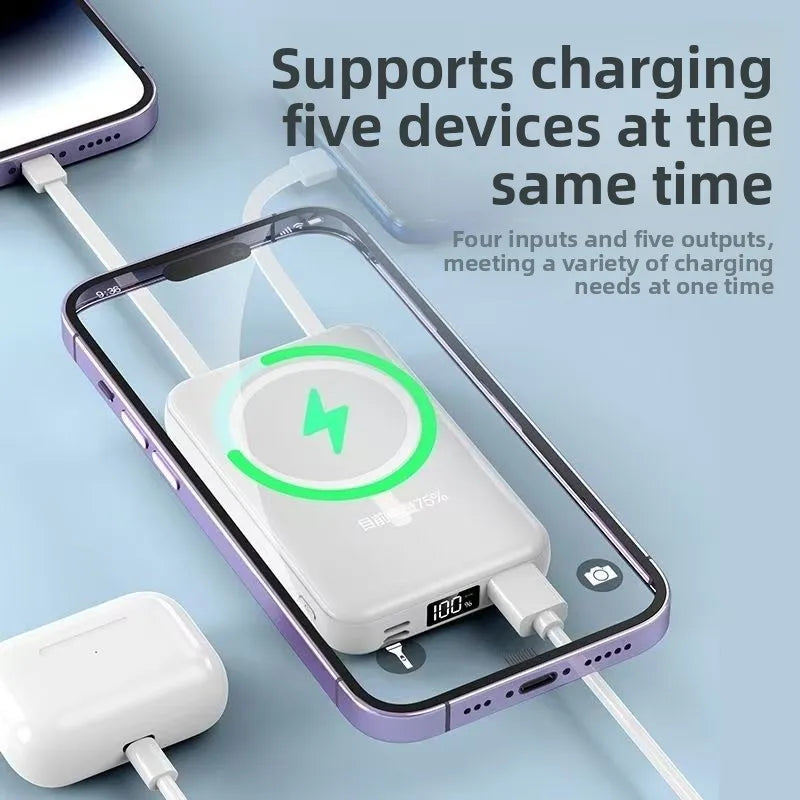 10000mAh power bank magnetic battery pack power bank with USB cable20W fast charging ultra-thin battery external magsafe charger