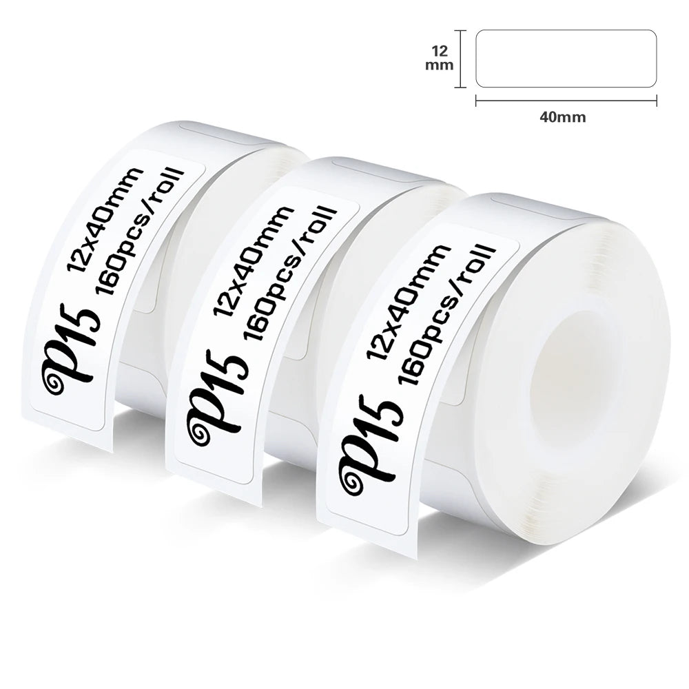 Thermal Label Printer Marklife P15 Labeling Machine Mini Printer Wireless Bluetooth Label Maker or 3PK Adhesive Label Tape