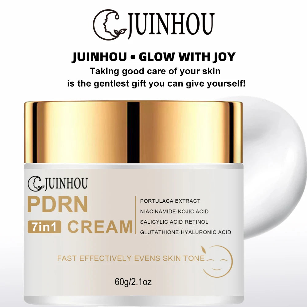 JUINHOU 7in1 Face Cream With PDRN Glutathione Hyaluronic Acid Multi‑Ingredient Moisturizer Smooth Rough Skin Dull Skin Daily Car