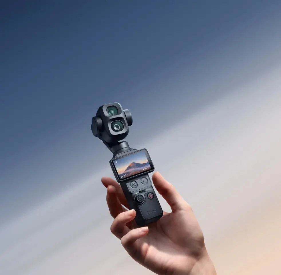 DJI Osmo Pocket 4P Vlog Combo Dual Cameras, Cinematic Shots Near & Far Enhanced 1-Inch CMOS New D-Log 2, Light & Shadow Precision