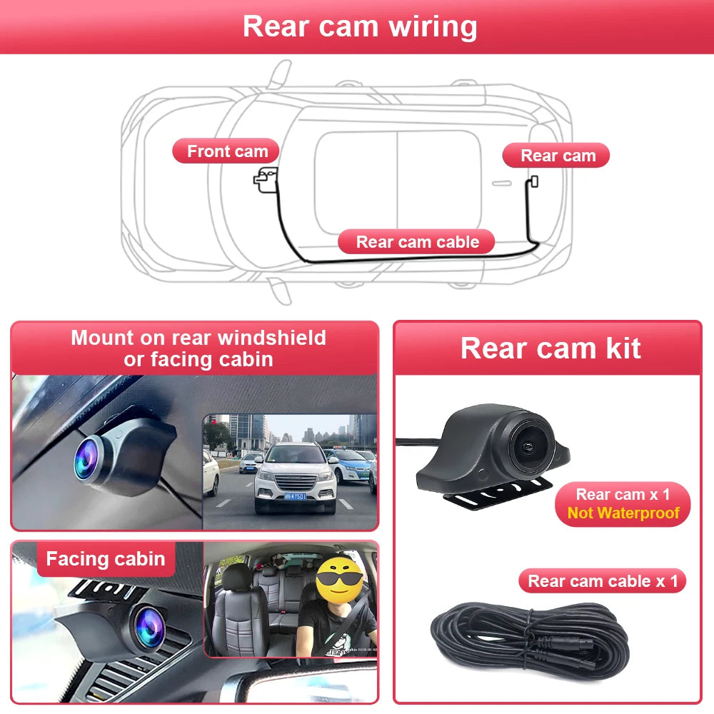 Car DVR Wifi for Smart 453 for Smart fortwo forfour 453 2015-2020, for Renault Clio 4/Mégane 3/Twingo/Laguna 3 Dash Cam Camera